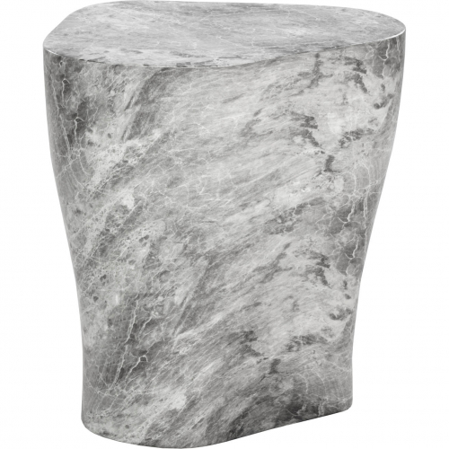 Dali Outdoor 20" End Table in Grey Marble Look Concrete